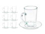 Vivalto Tasse Café au Lait Verre 200 ml avec Soucoupe Transparente 12 cm (Set de 24)