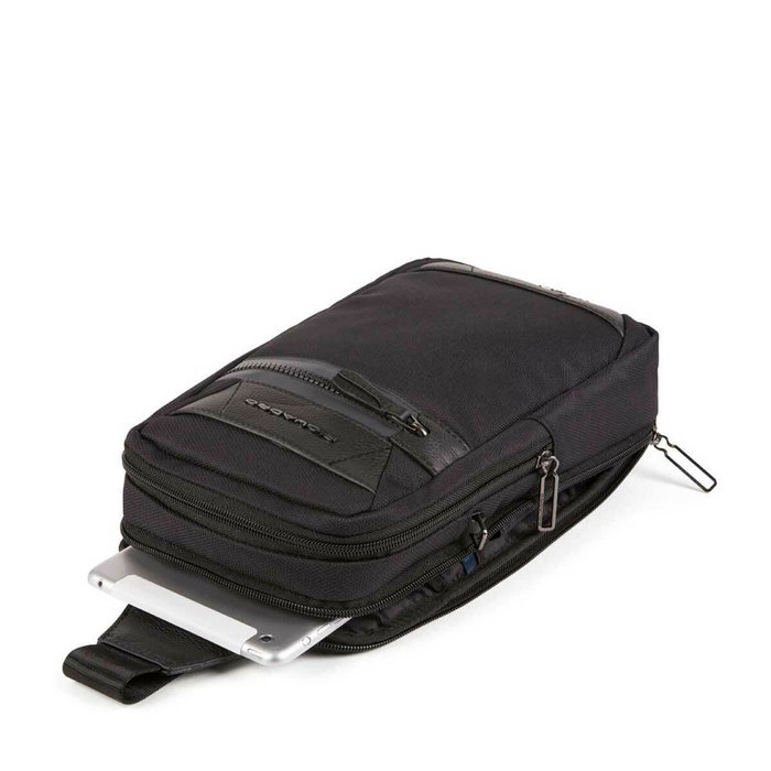Piquadro Trakai Sac bandoulière en textile Noir