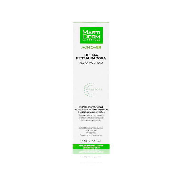 Martiderm ACNIOVER Crème Réparatrice Restore 40 ml Peaux Sensibles Hydratation Apaisement Barrière Cutanée