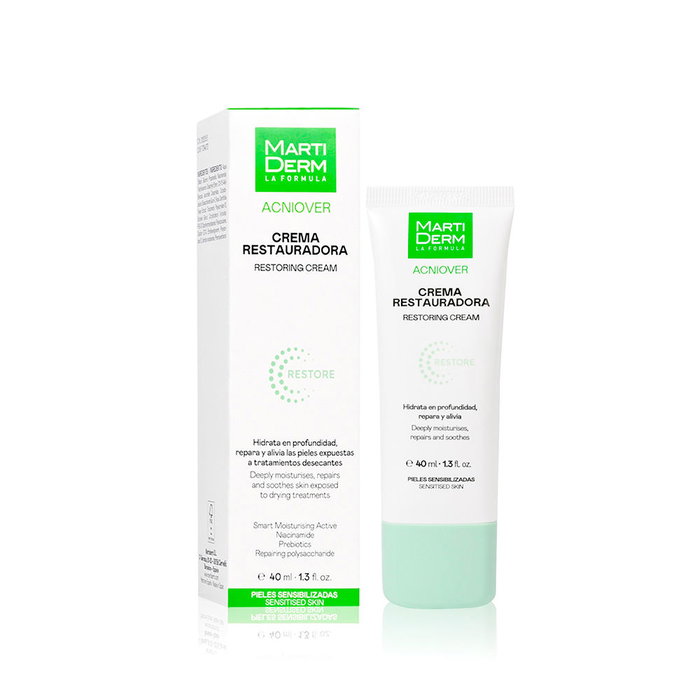 Martiderm ACNIOVER Crème Réparatrice Restore 40 ml Peaux Sensibles Hydratation Apaisement Barrière Cutanée