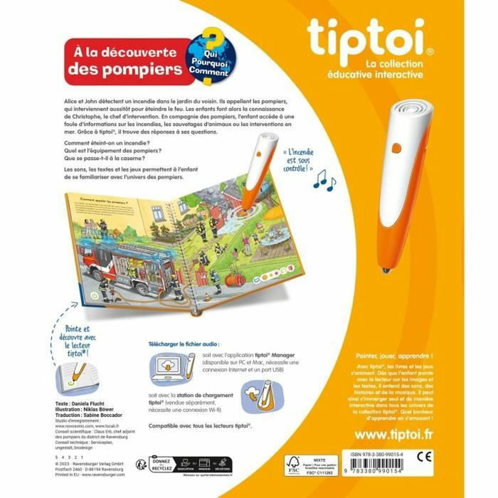 Ravensburger tiptoi, Livre interactif, à la découverte des pompiers