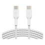 Belkin CAB004BT1MWH2PK Lot de 2 Câbles USB-C vers USB-C Tressés Boost Charge 1m Charge Rapide 60W Nylon Blanc