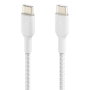 Belkin CAB004BT1MWH2PK Lot de 2 Câbles USB-C vers USB-C Tressés Boost Charge 1m Charge Rapide 60W Nylon Blanc