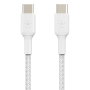 Belkin CAB004BT1MWH2PK Lot de 2 Câbles USB-C vers USB-C Tressés Boost Charge 1m Charge Rapide 60W Nylon Blanc