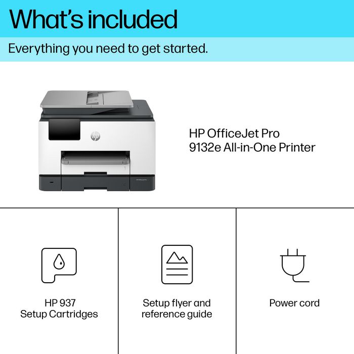 HP OfficeJet Pro 9132e - Imprimante multifonction couleur WiFi - Impression, copie, numérisation, fax - 25 ppm HP OfficeJet Pro 9132e - Imprimante multifonction couleur WiFi - Impression, copie, numérisation, fax - 25 ppm