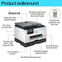 HP OfficeJet Pro 9132e - Imprimante multifonction couleur WiFi - Impression, copie, numérisation, fax - 25 ppm