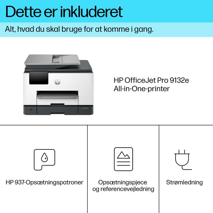 HP OfficeJet Pro 9132e - Imprimante multifonction couleur WiFi - Impression, copie, numérisation, fax - 25 ppm HP OfficeJet Pro 9132e - Imprimante multifonction couleur WiFi - Impression, copie, numérisation, fax - 25 ppm