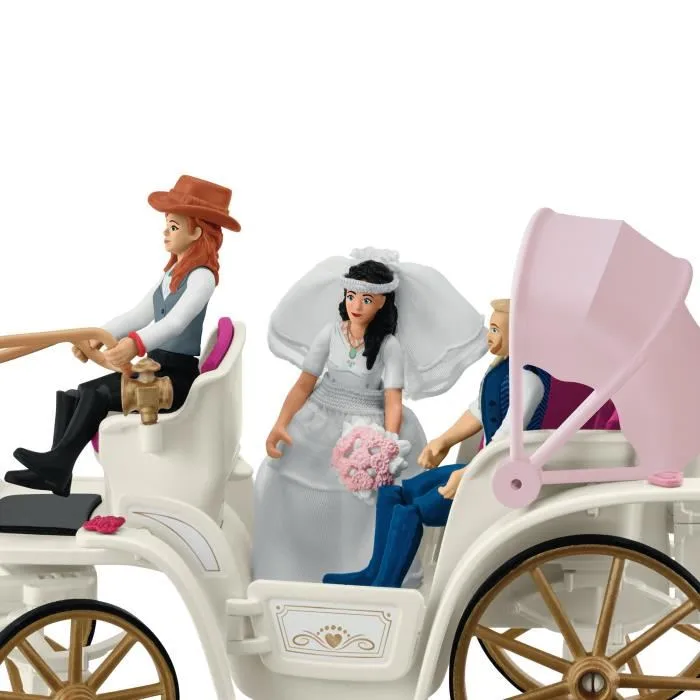 Schleich 42641 Horse Club - Figurine Calèche des Mariés, 106 pièces, Jeu de construction dès 5 ans