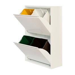 Jobgar Armoire métallique de recyclage 4 tiroirs blanc 92 x 60 x 25 cm