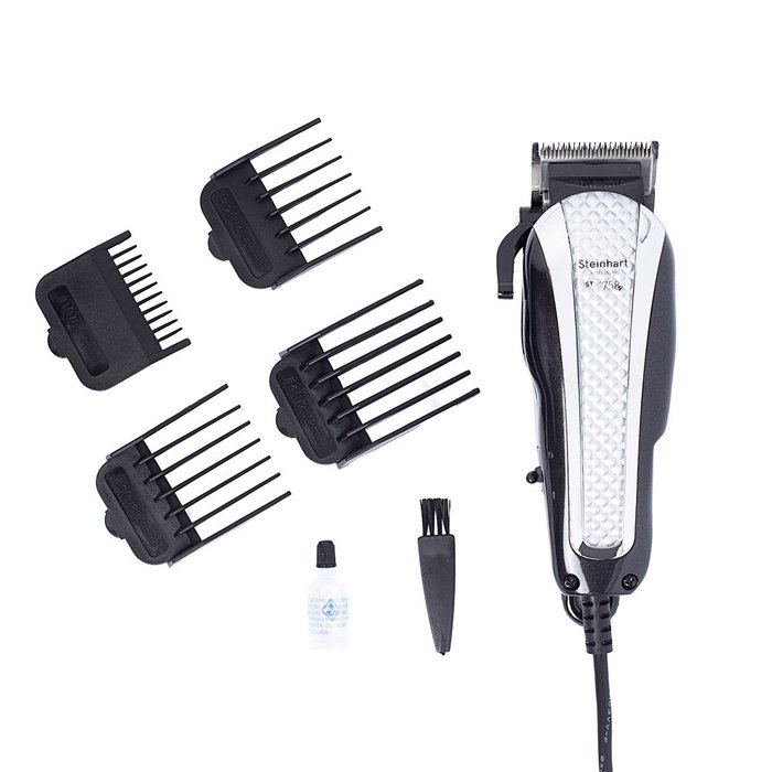 Steinhart ST-758R Machine à contourner Professionnelle, Moteur Magnétique 10W, 6000 tr/min, 0.5mm Lames, Kit Peignes 3-12mm, 220-240V