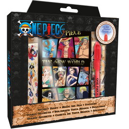 KIDS LICENSING - Journal + Stylo magique One Piece - Taille: 23x22x3 cm
