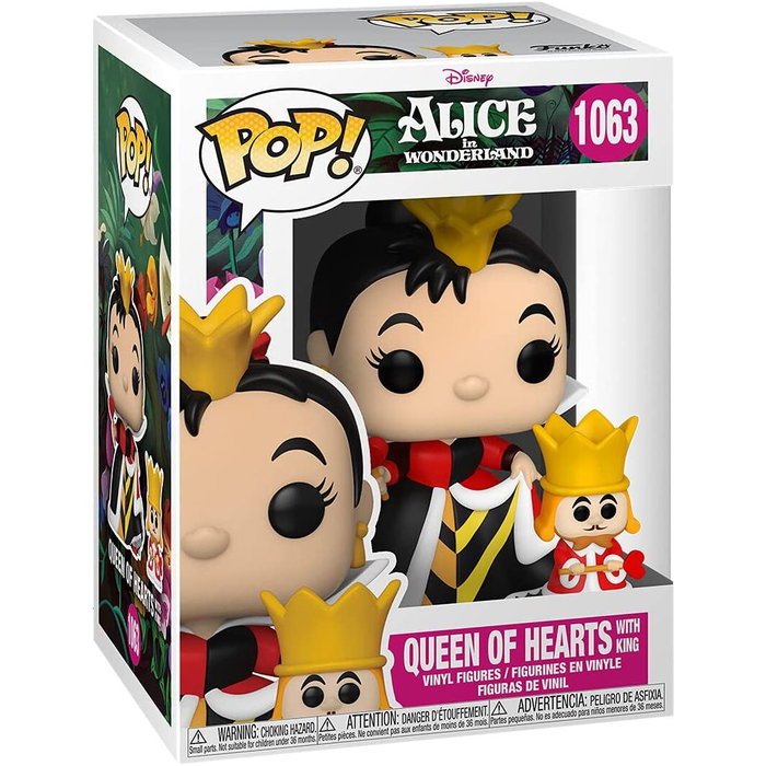 FUNKO Figurine POP Disney - Alice au Pays des Merveilles Reine et Roi - Figurine vinyle collection 9 cm en boîte-cadeau - Version espagnole