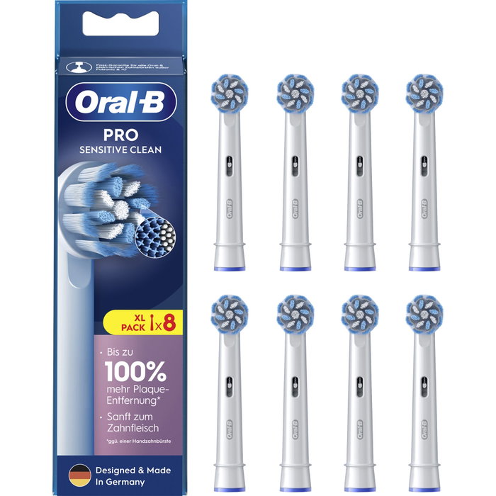 Oral-B Têtes de brosse à dents Pro Sensitive Clean, Lot de 8, Blanc