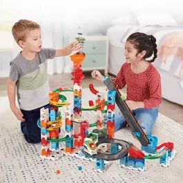 VTECH Marble Rush Super Sky Tower Set XL300E - Circuit de billes de construction 143 pièces avec 10 billes - Jeu éducatif pour enfant de 4 ans et plus