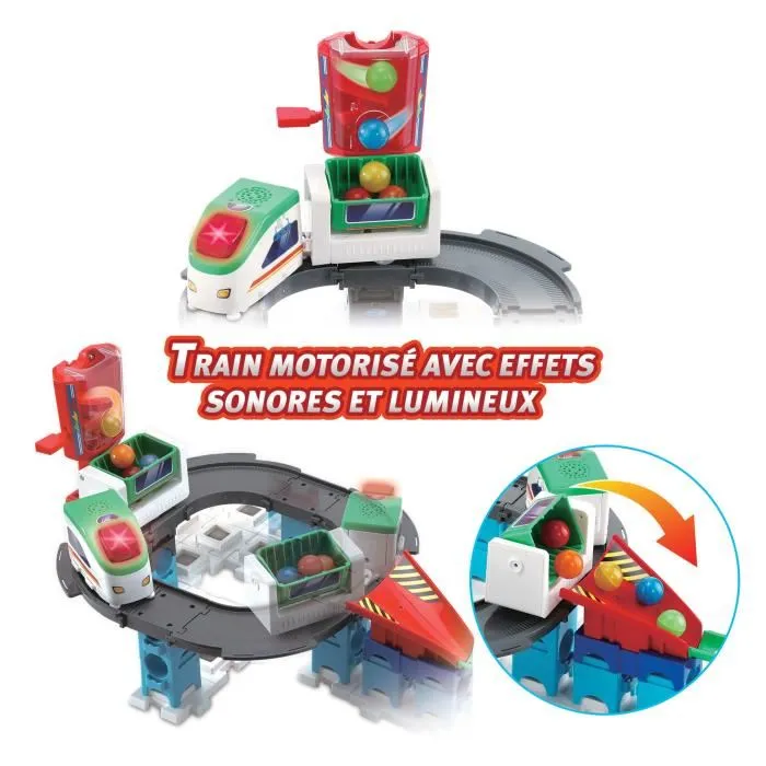 VTECH Marble Rush Super Sky Tower Set XL300E - Circuit de billes de construction 143 pièces avec 10 billes - Jeu éducatif pour enfant de 4 ans et plus