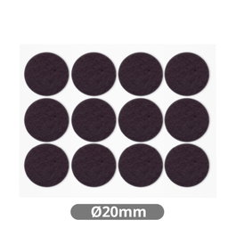 Hantums Set de 12 patins en feutre adhésifs ronds Ø20mm - Marron