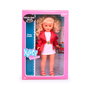 Nancy - Nal20000 - Collection Évasion - Figurine de la célèbre poupée années 70 avec robe blanche et veste rouge en cuir - Version en espagnol