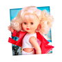 Nancy - Nal20000 - Collection Évasion - Figurine de la célèbre poupée années 70 avec robe blanche et veste rouge en cuir - Version en espagnol