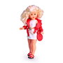 Nancy - Nal20000 - Collection Évasion - Figurine de la célèbre poupée années 70 avec robe blanche et veste rouge en cuir - Version en espagnol