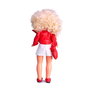 Nancy - Nal20000 - Collection Évasion - Figurine de la célèbre poupée années 70 avec robe blanche et veste rouge en cuir - Version en espagnol