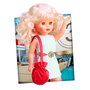 Nancy - Nal20000 - Collection Évasion - Figurine de la célèbre poupée années 70 avec robe blanche et veste rouge en cuir - Version en espagnol
