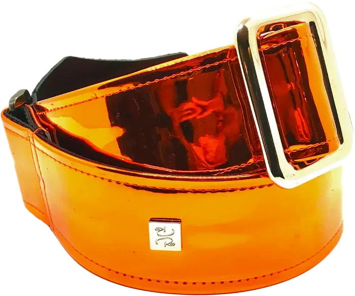 GETM Corse Guitare/Basse Mirror Reflective Orange Nylon Cuir Vinyle Longueur Ajustable 165 cm GETM Corse Guitare/Basse Mirror Reflective Orange Nylon Cuir Vinyle Longueur Ajustable 165 cm