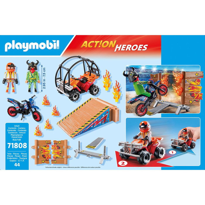 Playmobil Stunt Show 71808 - Duo de cascadeurs avec quad et moto