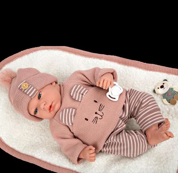 Muñecas Arias Poupée Elegance Andie avec couverture (poupée lestée) 40 cm corps souple