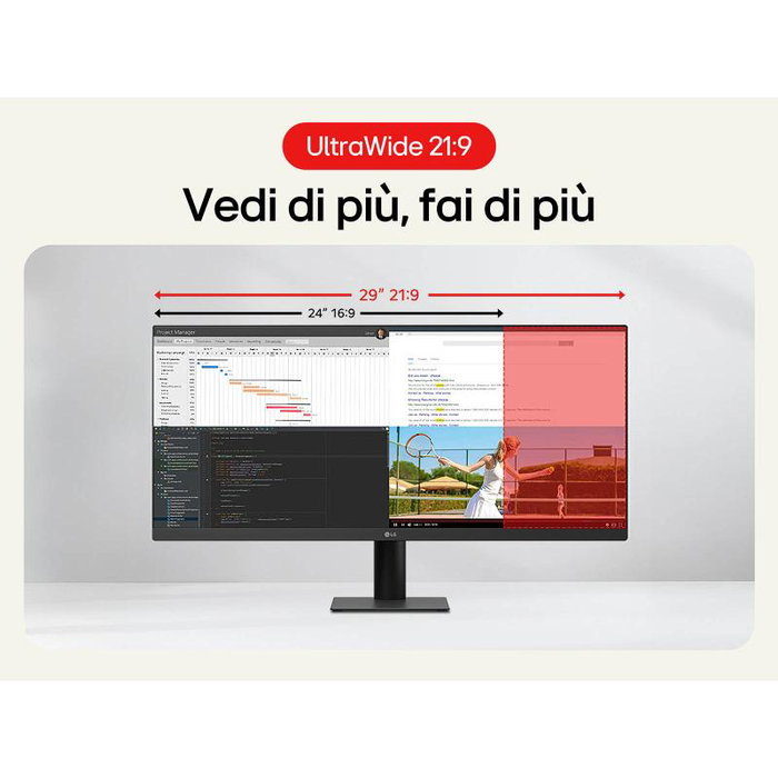 LG Écran PC 29U511A-B.AEU - Moniteur 29 Pouces UltraWide, Modèle 29U511AB