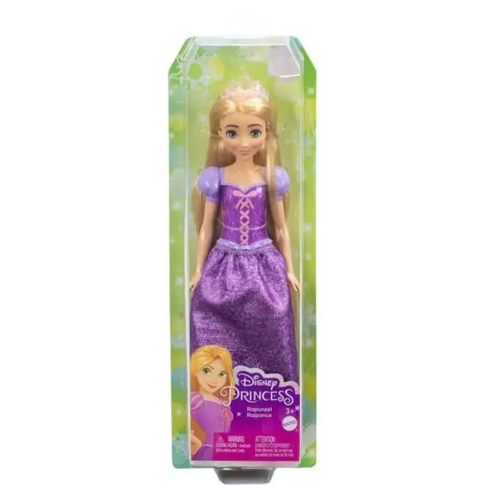 Disney Princess HLW03 Poupée Raiponce 29 cm Mattel avec vêtements et accessoires scintillants - Poupée articulée inspirée du film