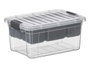 KIPIT Boîte organisatrice anthracite et transparente 3,2 L 5 compartiments