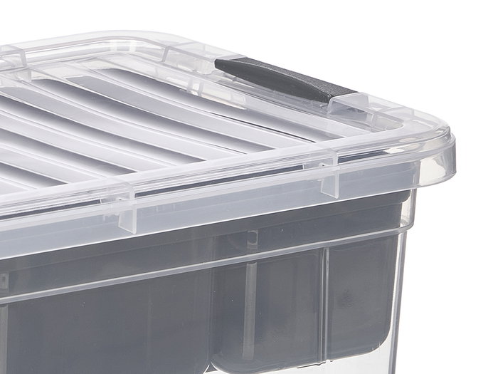 KIPIT Boîte organisatrice anthracite et transparente 3,2 L 5 compartiments