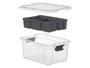 KIPIT Boîte organisatrice anthracite et transparente 3,2 L 5 compartiments