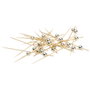 Saveur et Degustation Lot de 24 Pinchos 12 cm en Bois avec Perles Décoratives