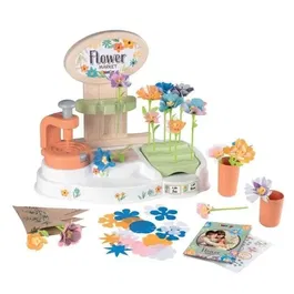 Smoby - Marchande Marché aux Fleurs - Jeu d'imitation et Fabrique Florale pour Enfants dès 3 Ans - Machine à Fleurs et Plus de 100 Accessoires