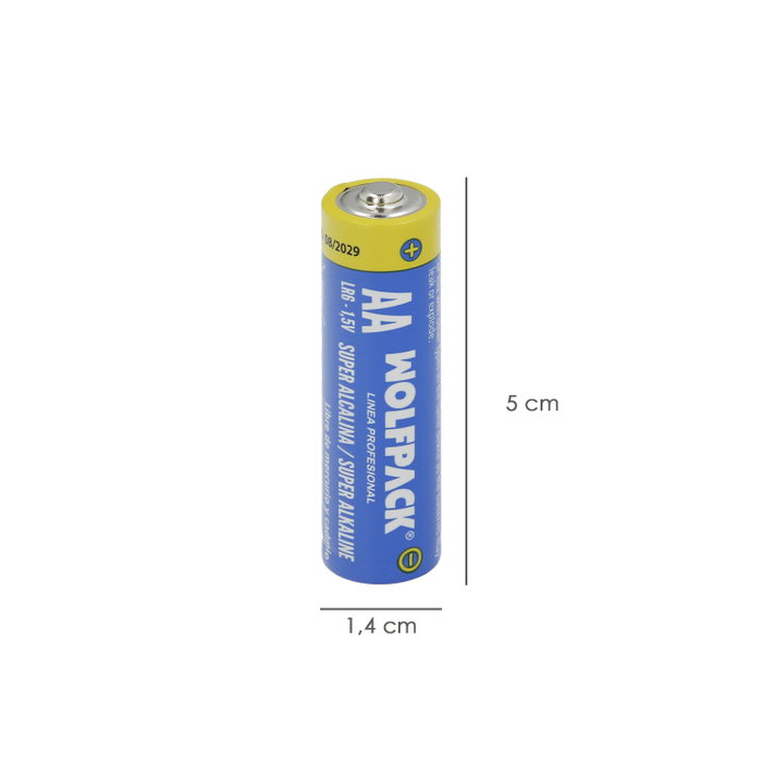 WOLFPACK LINEA PROFESIONAL Piles Alcalines AAA LR-6, Pack de 4 pièces