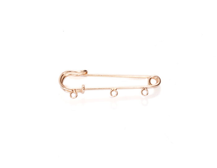 Innspiro Lot de 2 aiguilles broches métalliques dorées 50,0x10,7mm avec 3 anneaux Innspiro Lot de 2 aiguilles broches métalliques dorées 50,0x10,7mm avec 3 anneaux
