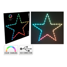 Basics Étoile RGB 45 LED multifonction, intérieur, 60 x 0,6 x 57 cm