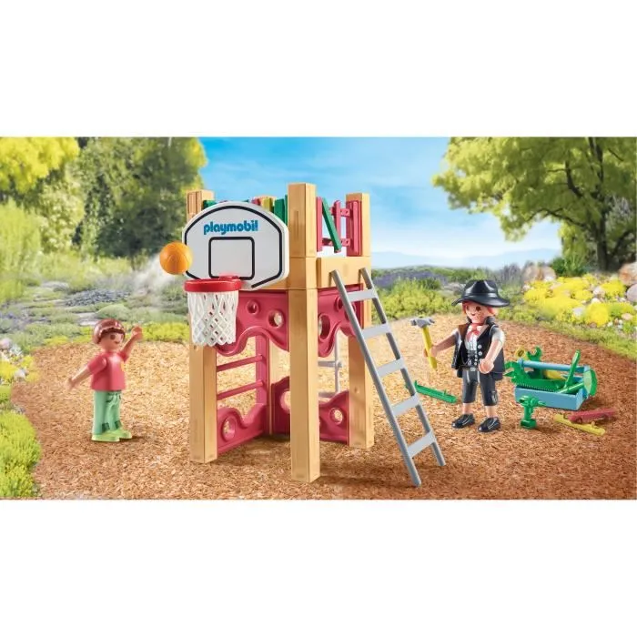 Playmobil 71475 - Charpentier avec Tourelle de Jeu My Life - 58 Pièces - Jeu de Rôle Créatif pour Enfants