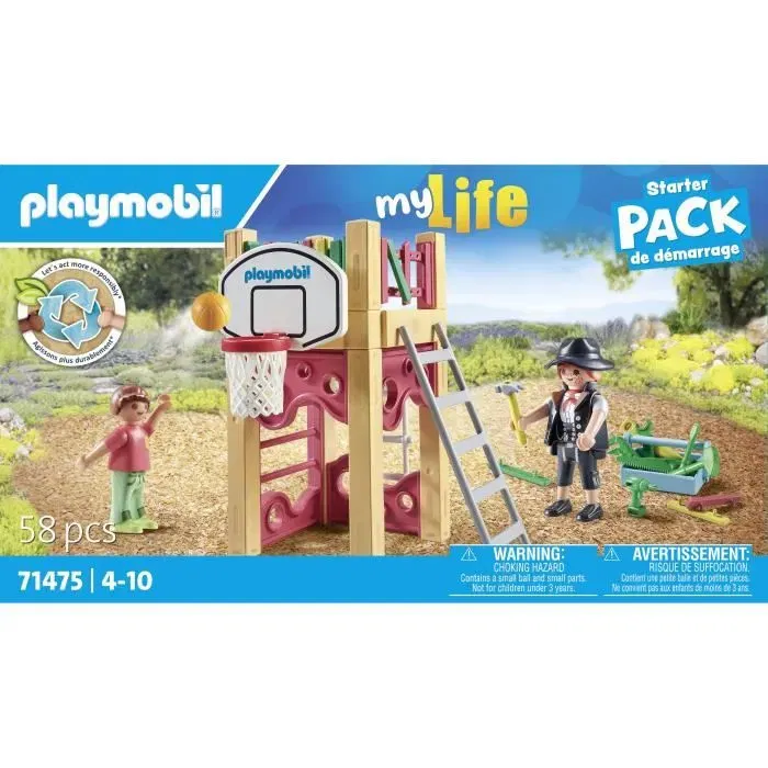 Playmobil 71475 - Charpentier avec Tourelle de Jeu My Life - 58 Pièces - Jeu de Rôle Créatif pour Enfants