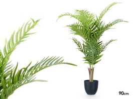 Ibergarden Plante Areca Artificielle 90 cm Vert Plastique avec Pot (Set de 4)