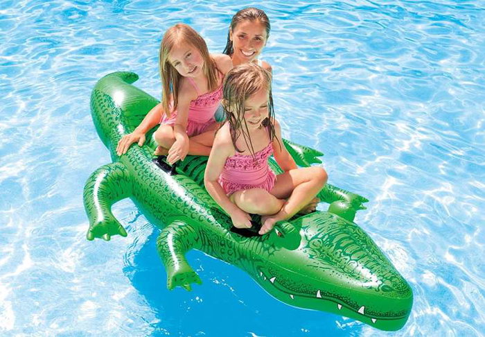 Intex Crocodile à chevaucher Bleu et vert