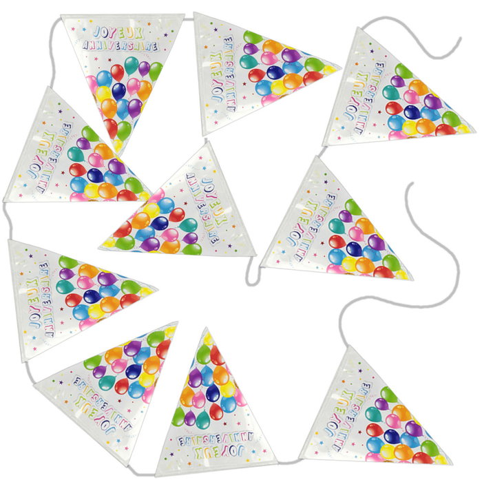 Party Time Guirlande de 10 Fanions, 3,6 m