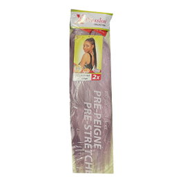 X-Pression - Fibres synthétiques à tresser Kanekalon Pré-Peigné, couleur Lilac, 2X, environ 120 cm - Pour tresses rapides et fini naturel