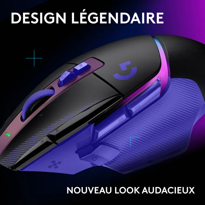 Logitech G502 X Plus - Souris gamer sans fil - Lilas foncé