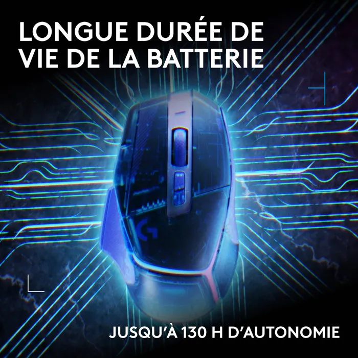 Logitech G502 X Plus - Souris gamer sans fil - Lilas foncé