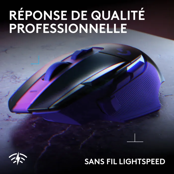 Logitech G502 X Plus - Souris gamer sans fil - Lilas foncé