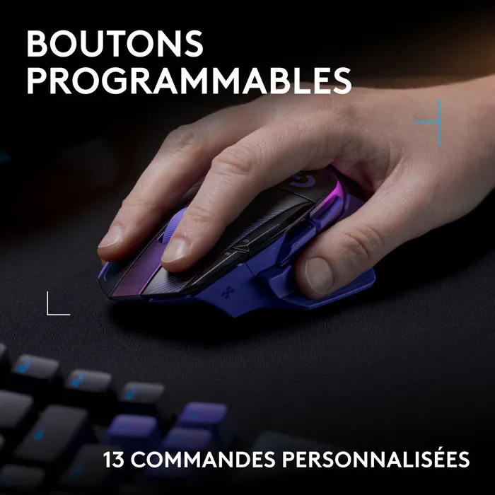 Logitech G502 X Plus - Souris gamer sans fil - Lilas foncé