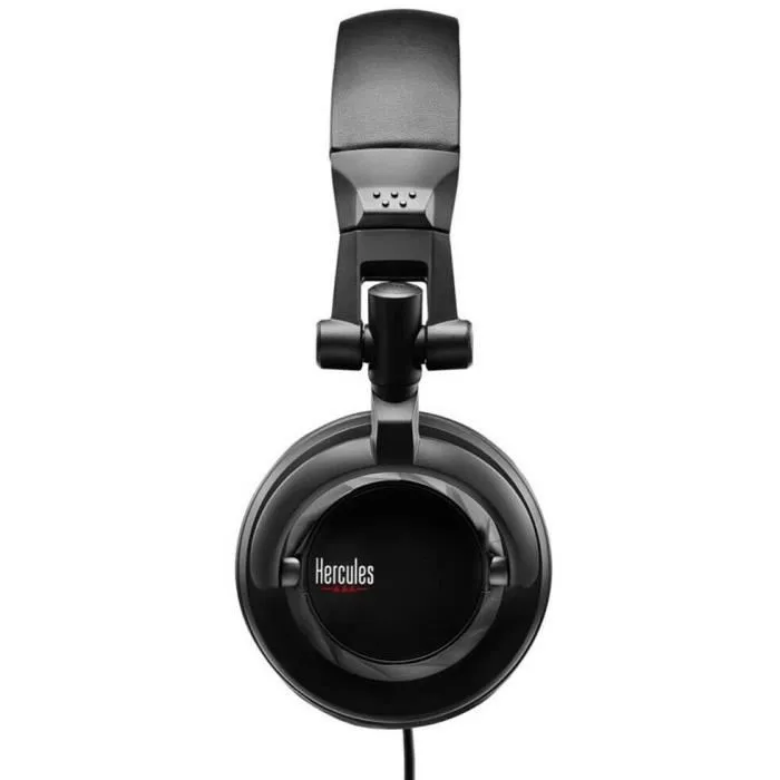 Hercules HDP DJ45 Casque DJ à Haute Performance Pliable Écouteurs Pivotants Noir Câble 2m Impédance 60 Ohms