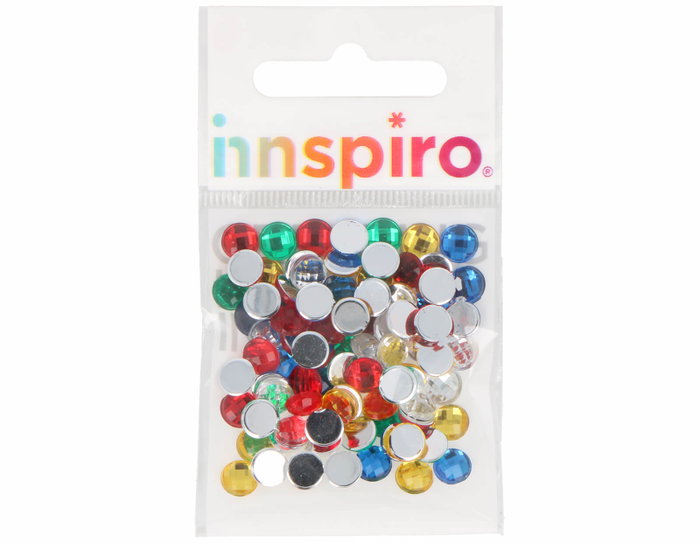 Innspiro 100 cabochons ronds en cristal multicolore 5mm pour collage Innspiro 100 cabochons ronds en cristal multicolore 5mm pour collage